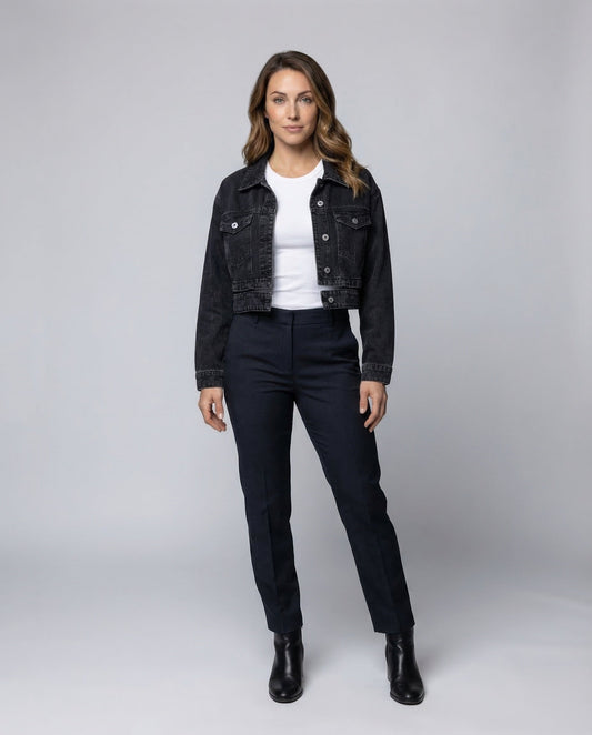 Damen Denimjacke Boxy Kurz - Eveloria