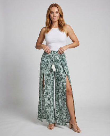Damen Palazzo-Hose mit Schlitz - Eveloria