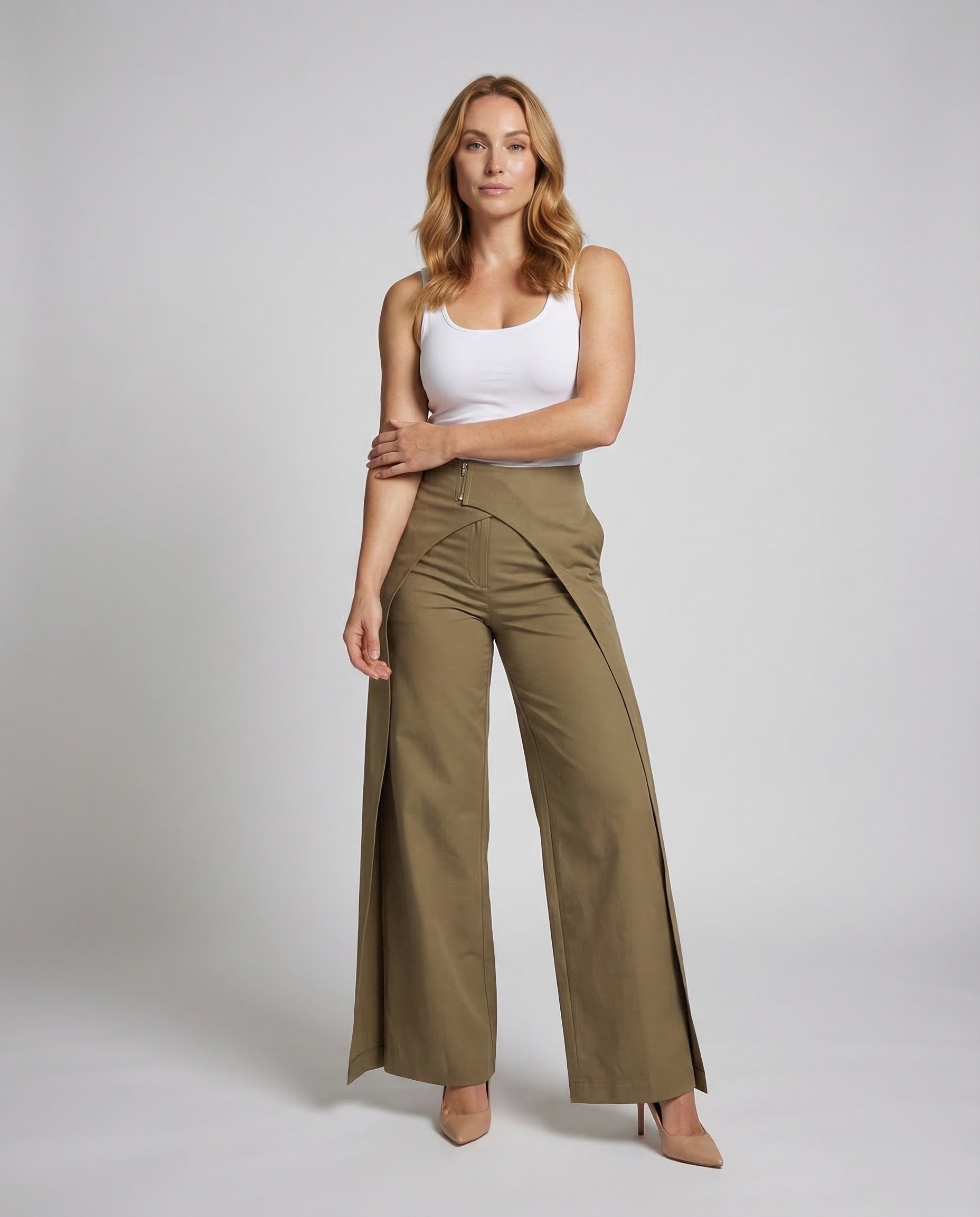 Damen Palazzo-Hose Wickelrock Schwarz - Eveloria