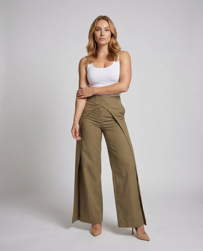 Damen Palazzo-Hose Wickelrock Schwarz - Eveloria