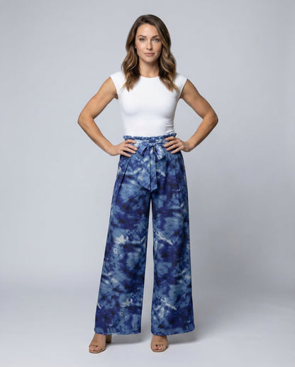 Damen High-Waist-Hose aus Batikstoff - Eveloria