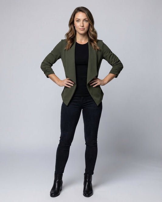 Damen Blazer Jersey Wasserfall-Design - Eveloria