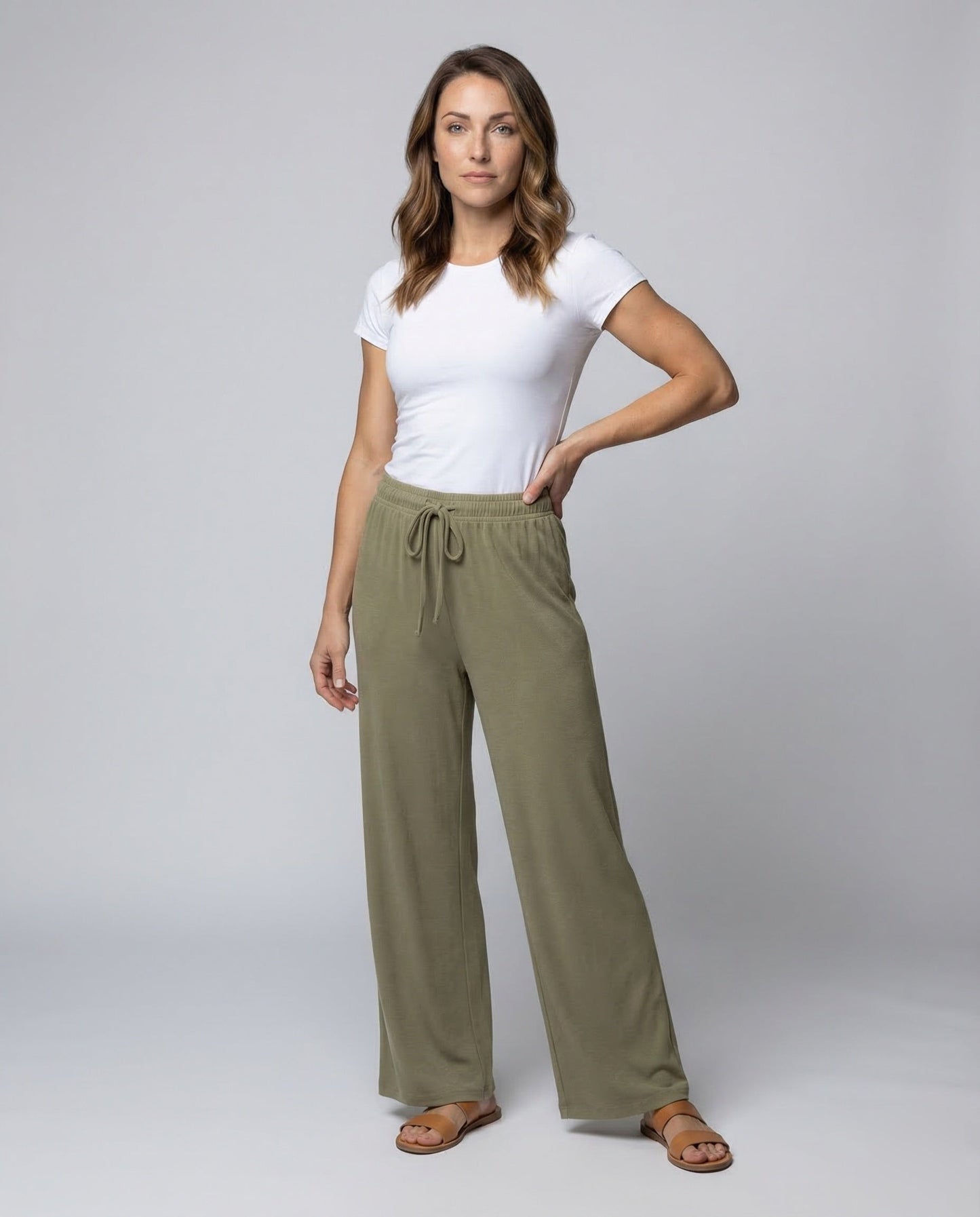 Damen Jerseyhose Palazzo mit Tunnelzug - Eveloria