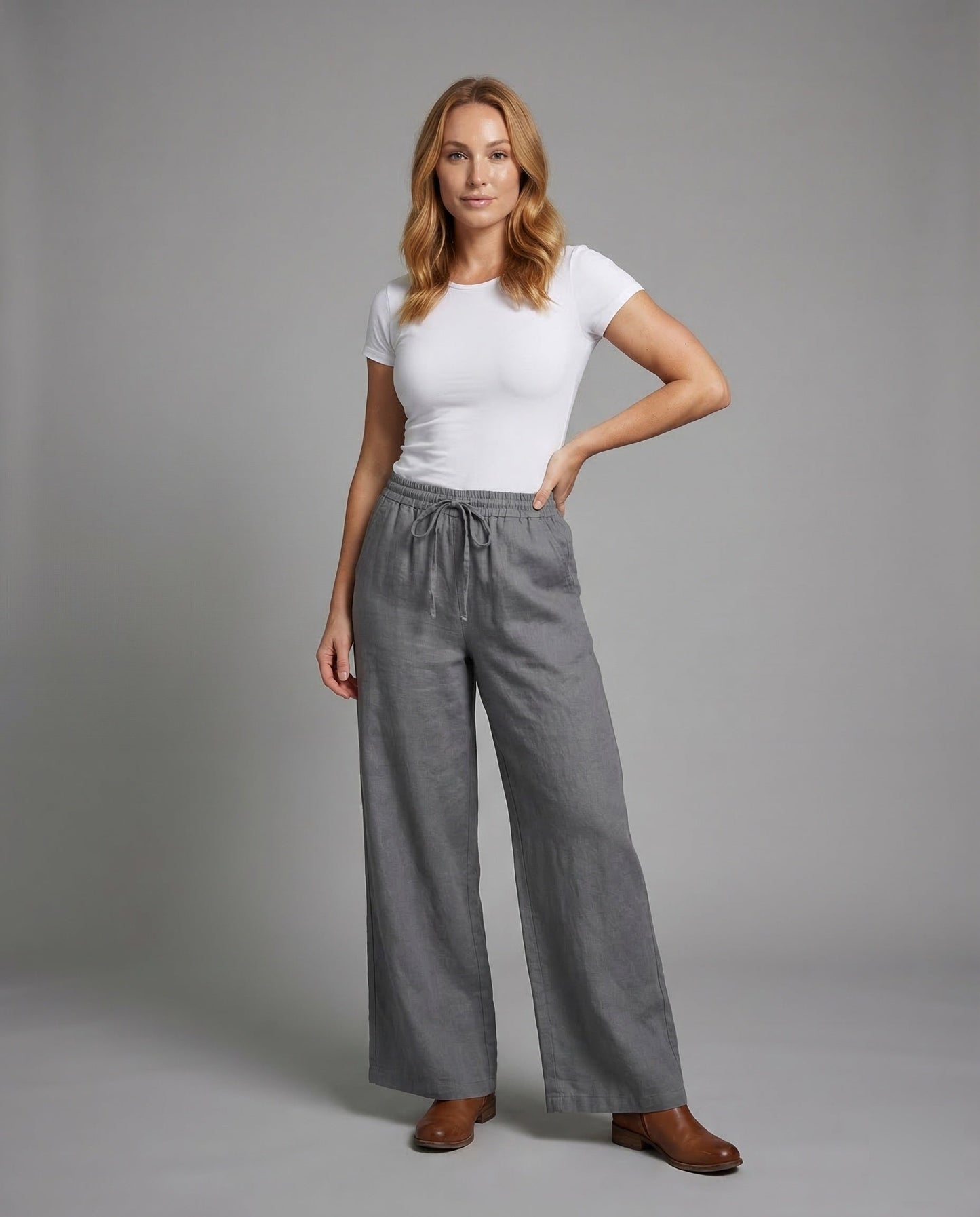 Damen Leinenhose mit Tunnelzug - Eveloria