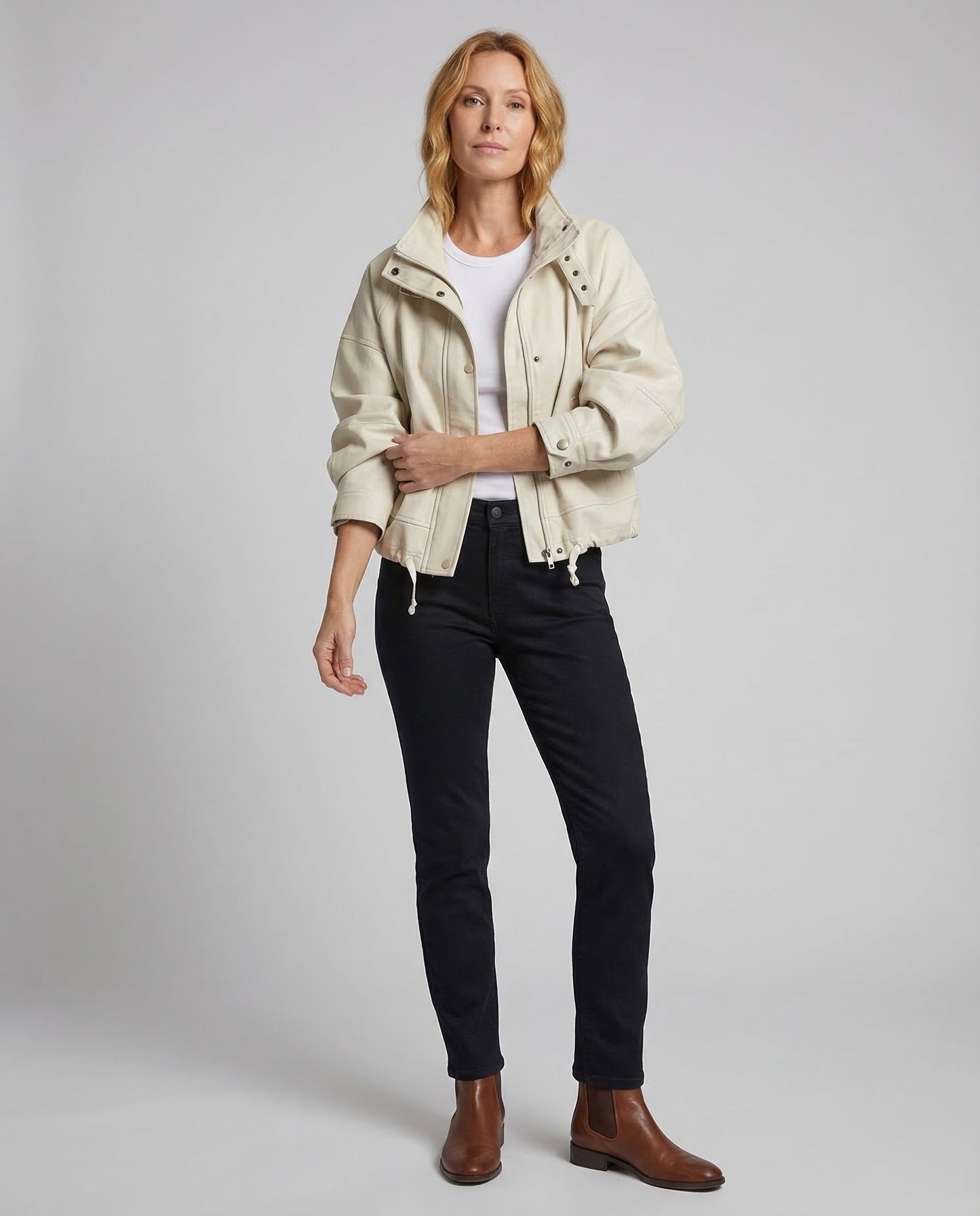 Damen Oversize Kunstlederjacke Kurz - Eveloria