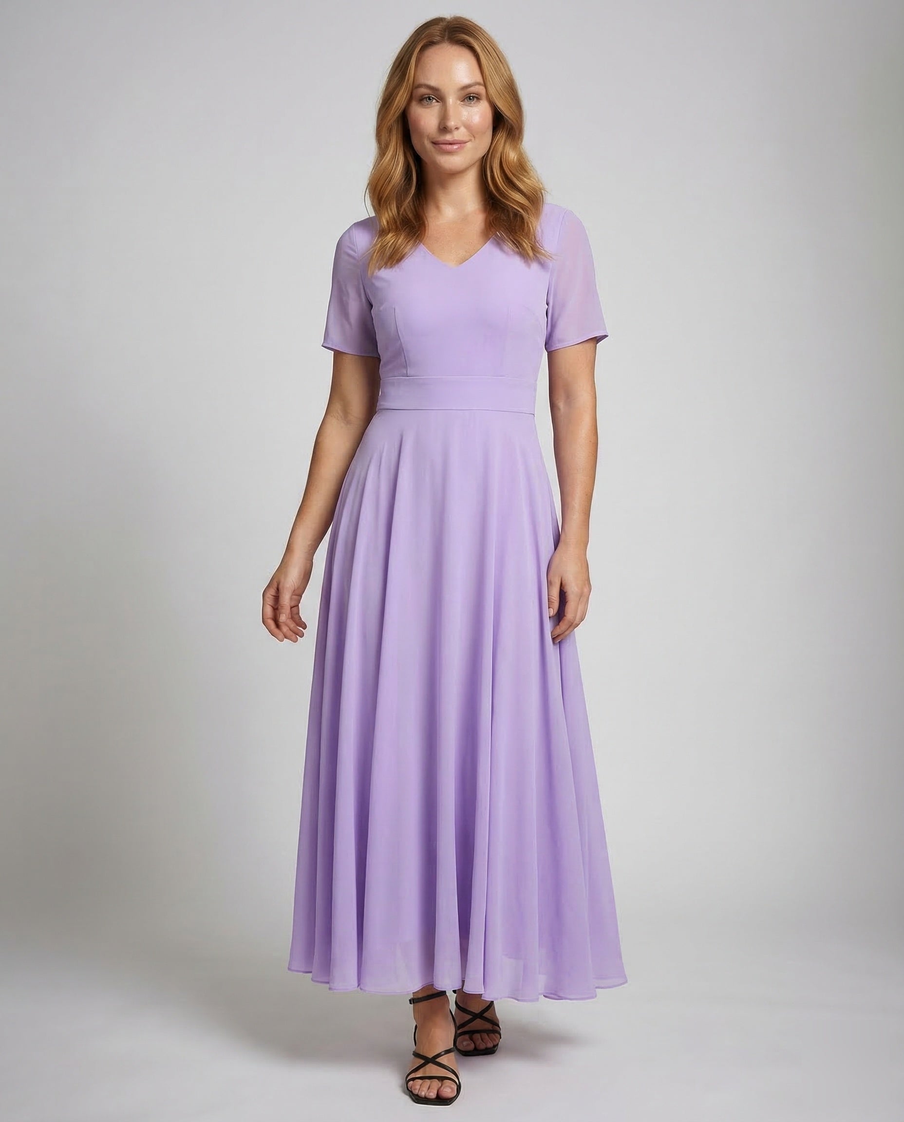 Damen Maxikleid Chiffon Sommer Schwarz - Eveloria