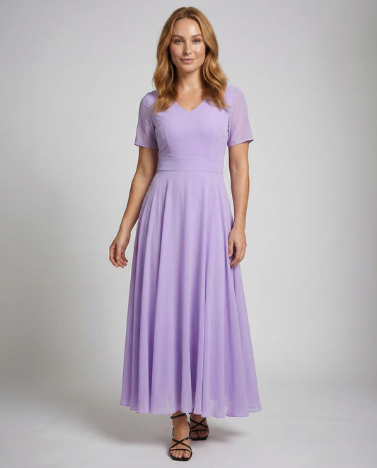 Damen Maxikleid Chiffon Sommer Schwarz - Eveloria