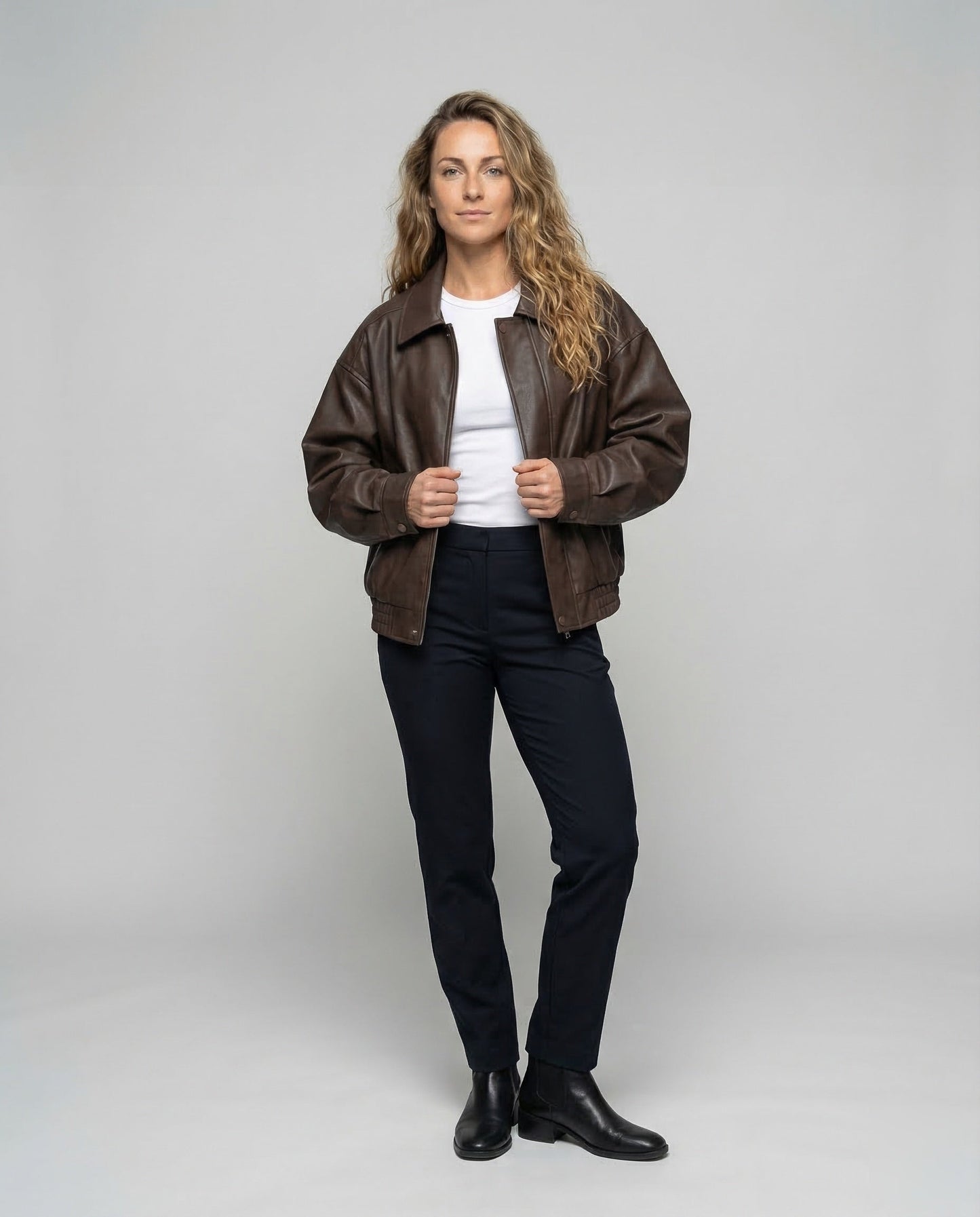 Damen Lederblouson Oversize - Eveloria