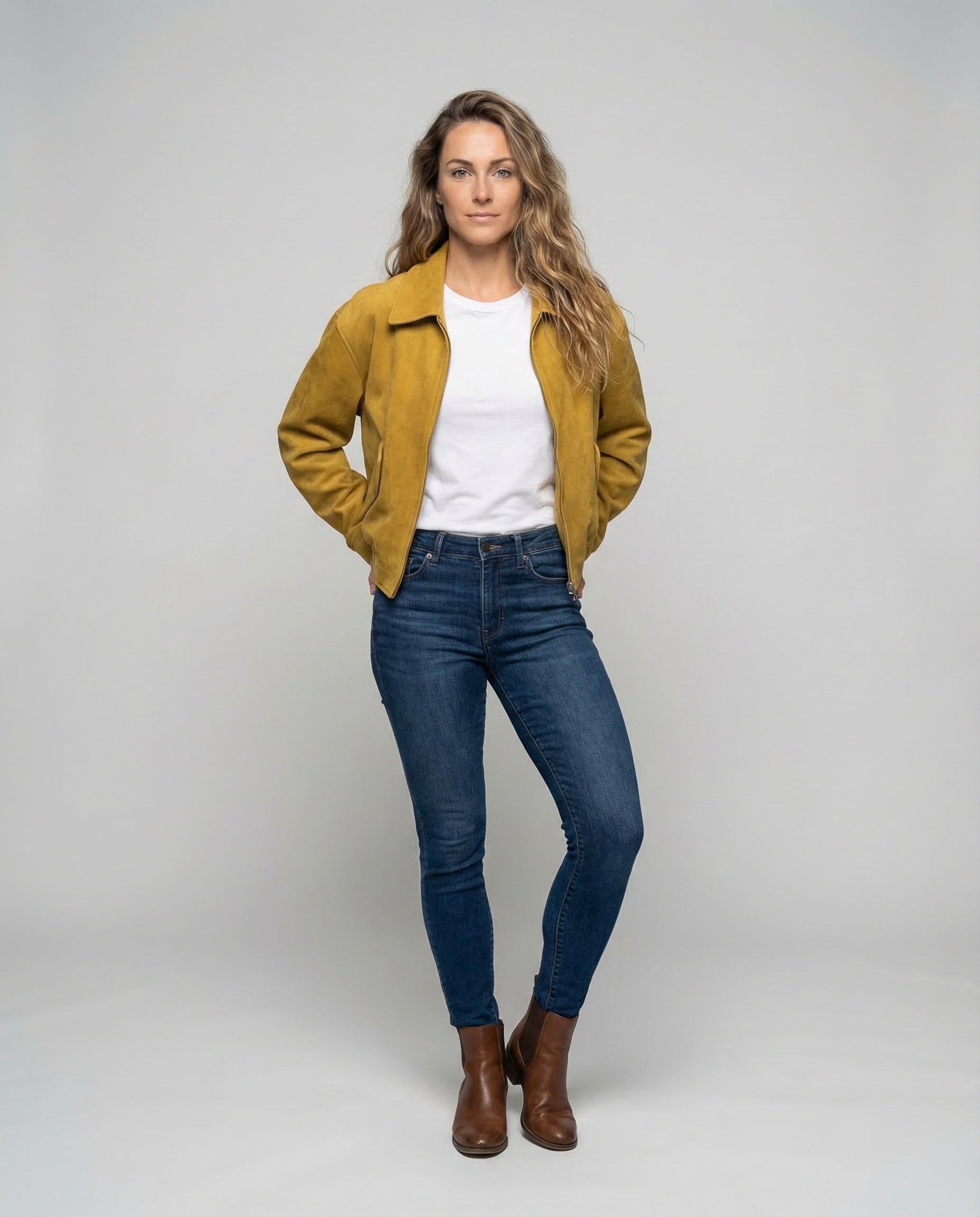 Damen Oversize Blouson Velours - Eveloria
