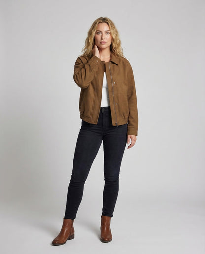 Damen Oversize Veloursjacke - Eveloria