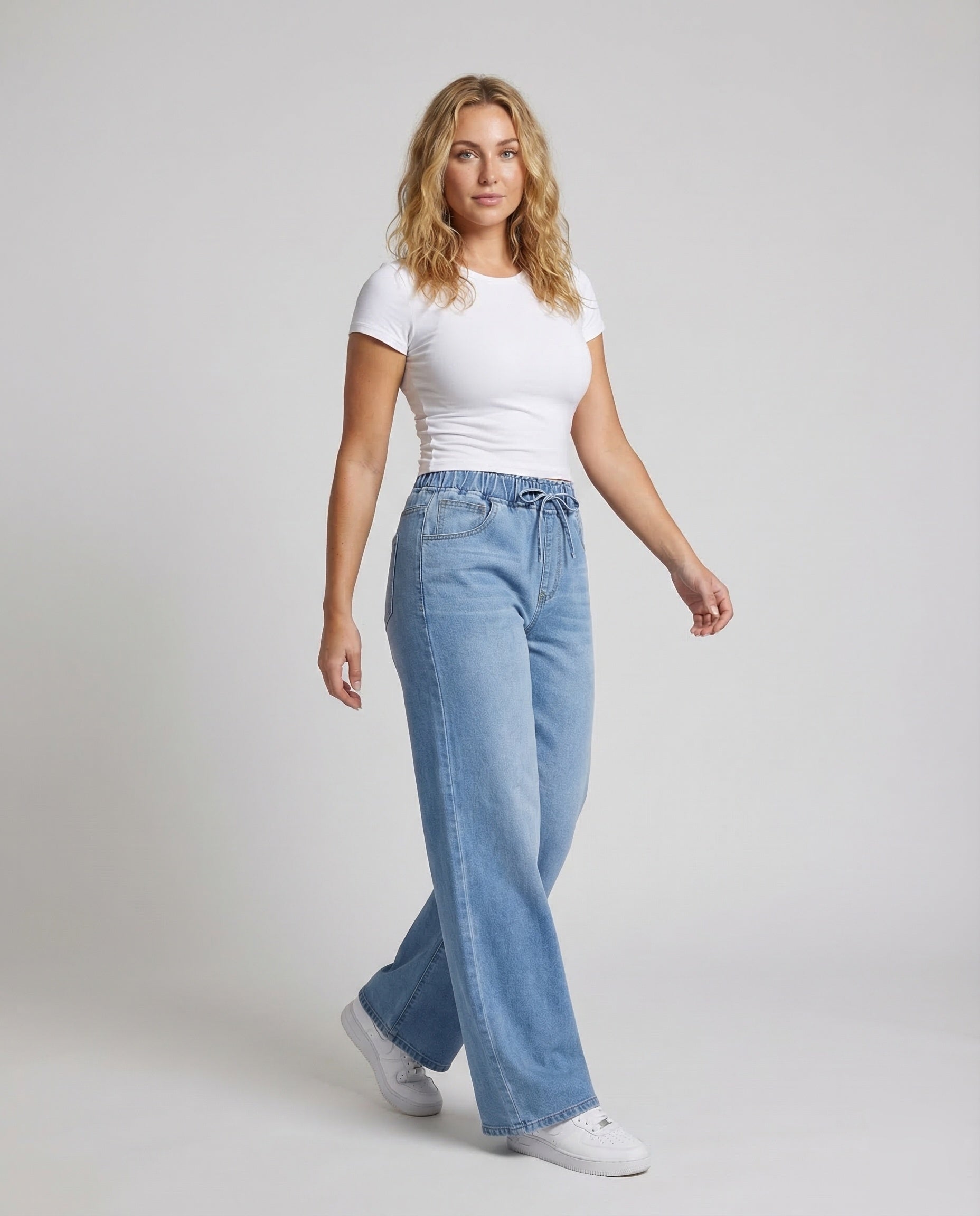 Damen Highwaist Paperbag Jeans - Eveloria