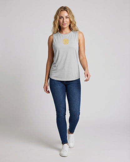 Damen Sportmuskelshirt Baumwolle Schwarz - Eveloria