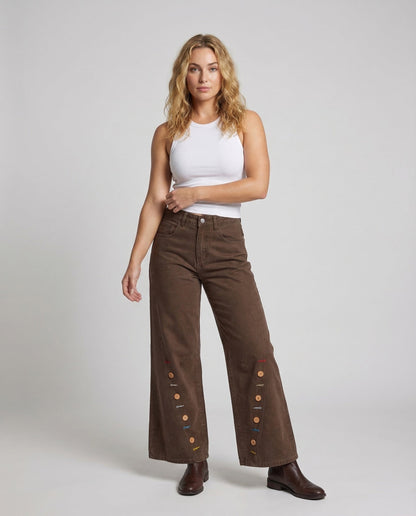 Damen High Waist Jeans mit Knopfleiste - Eveloria