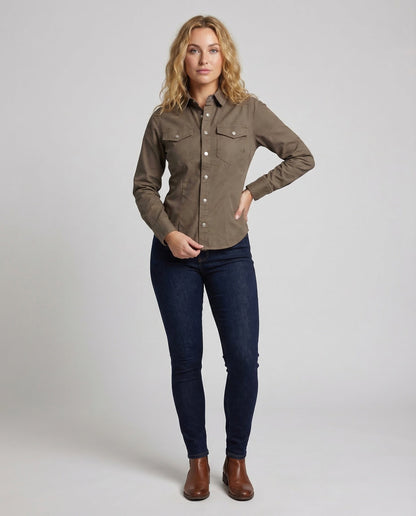 Damen Hemdbluse Tailliert Baumwolle Weiß - Eveloria