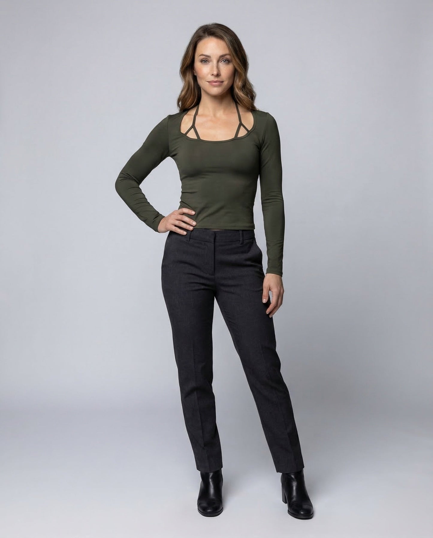 Damen Langarmshirt mit Schlitz - Eveloria