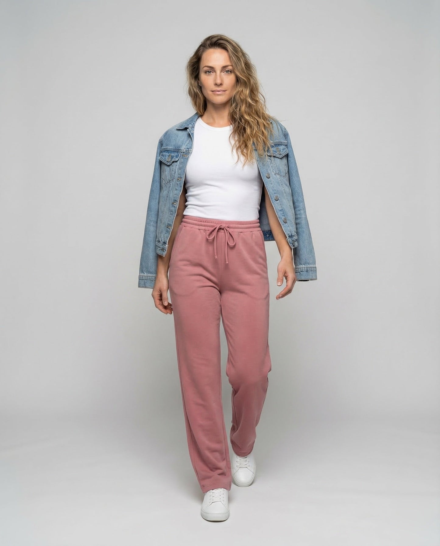 Damen Velours Loungehose Weitbein - Eveloria