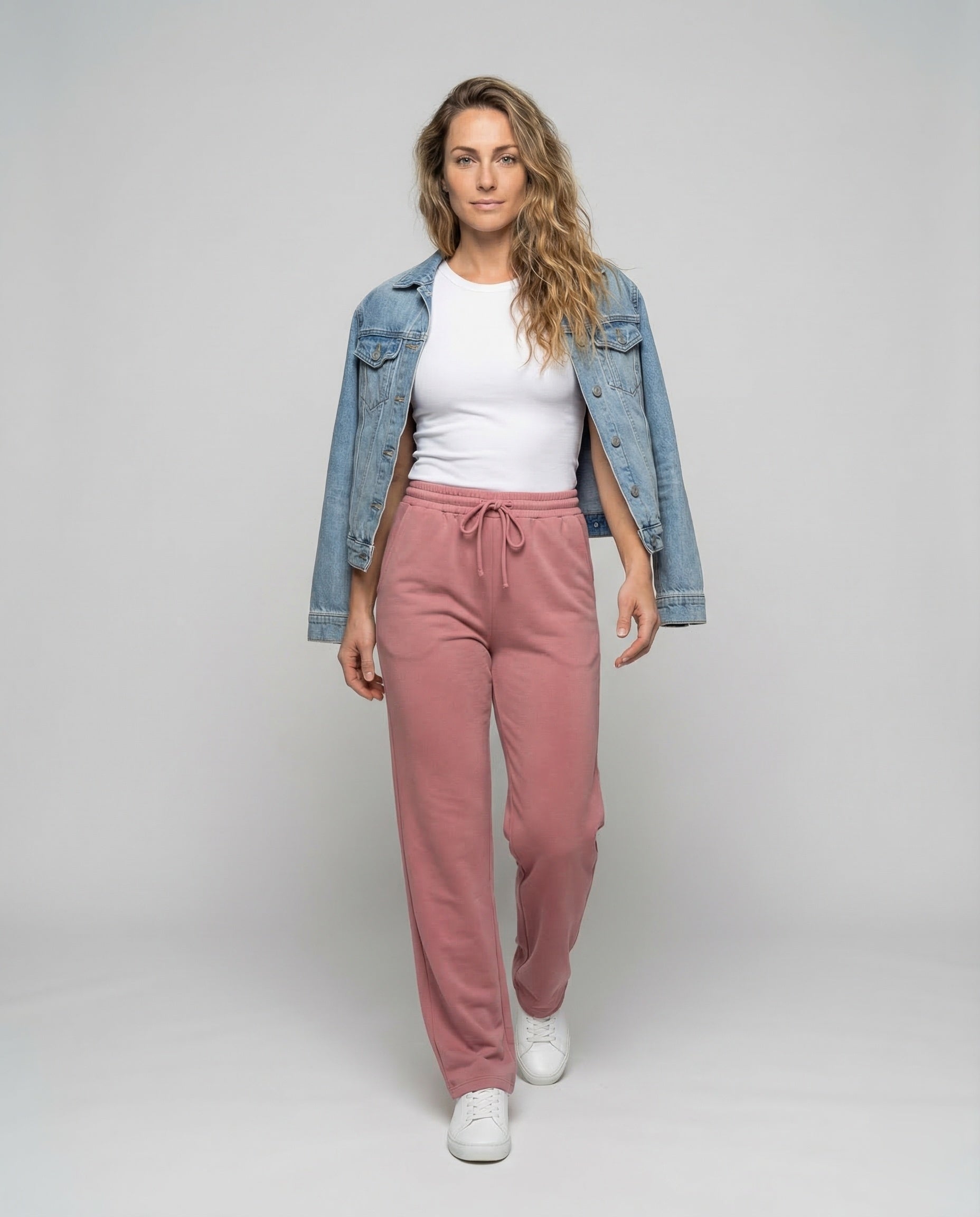 Damen Velours Loungehose Weitbein - Eveloria
