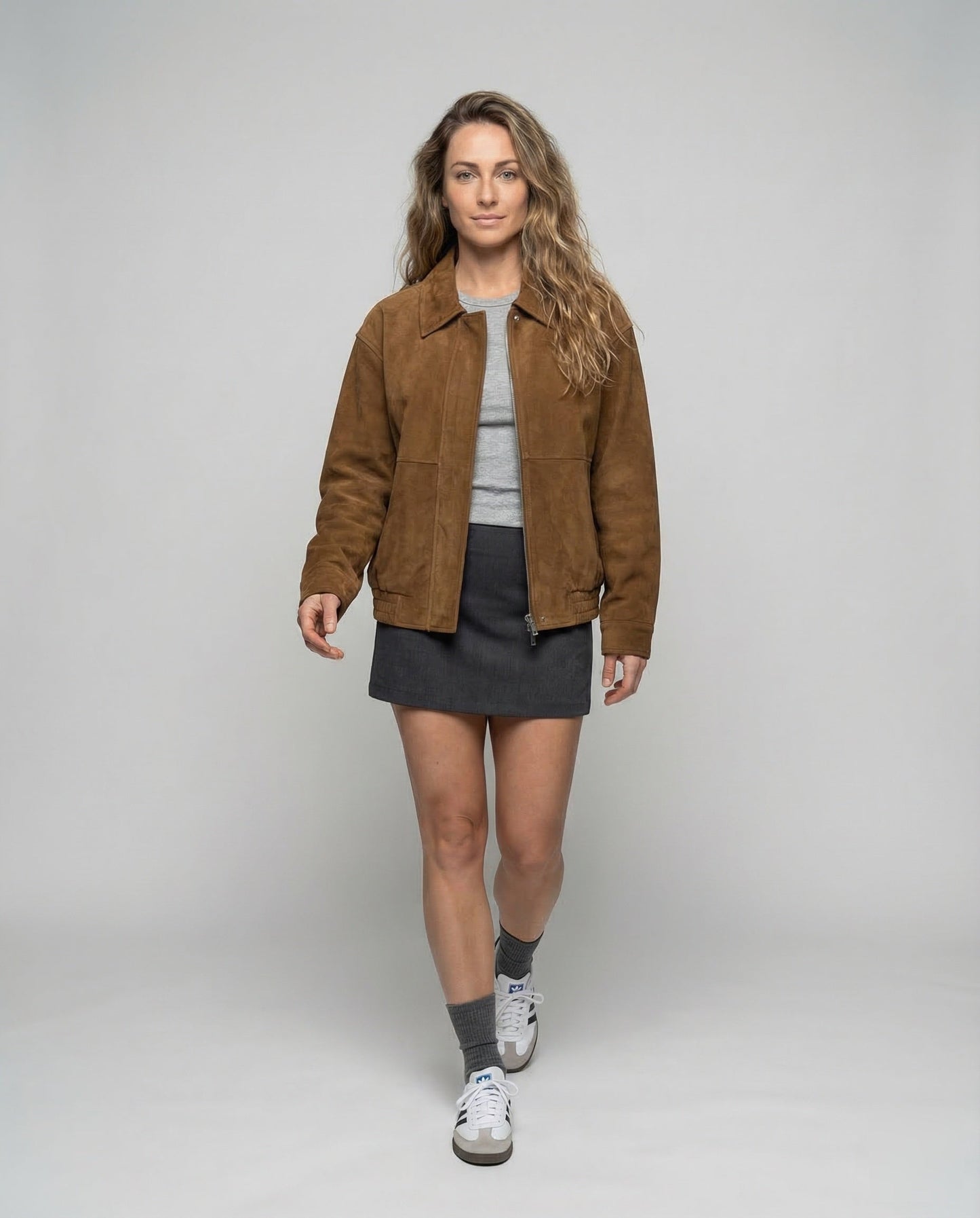 Damen Wildlederjacke Weit - Eveloria