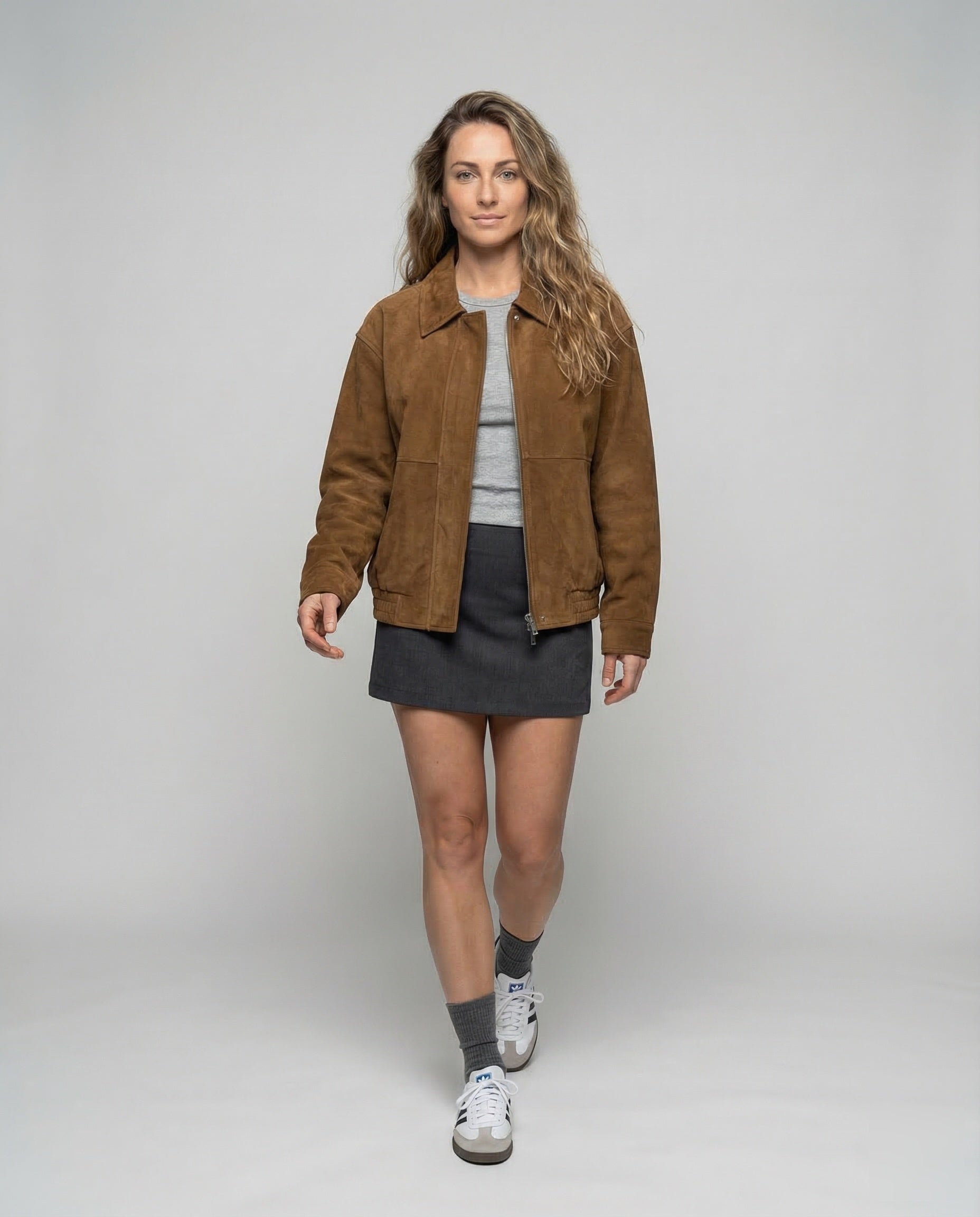 Damen Wildlederjacke Weit - Eveloria