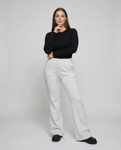 Damen High Waist Jogginghose Schlag Schwarz - Eveloria
