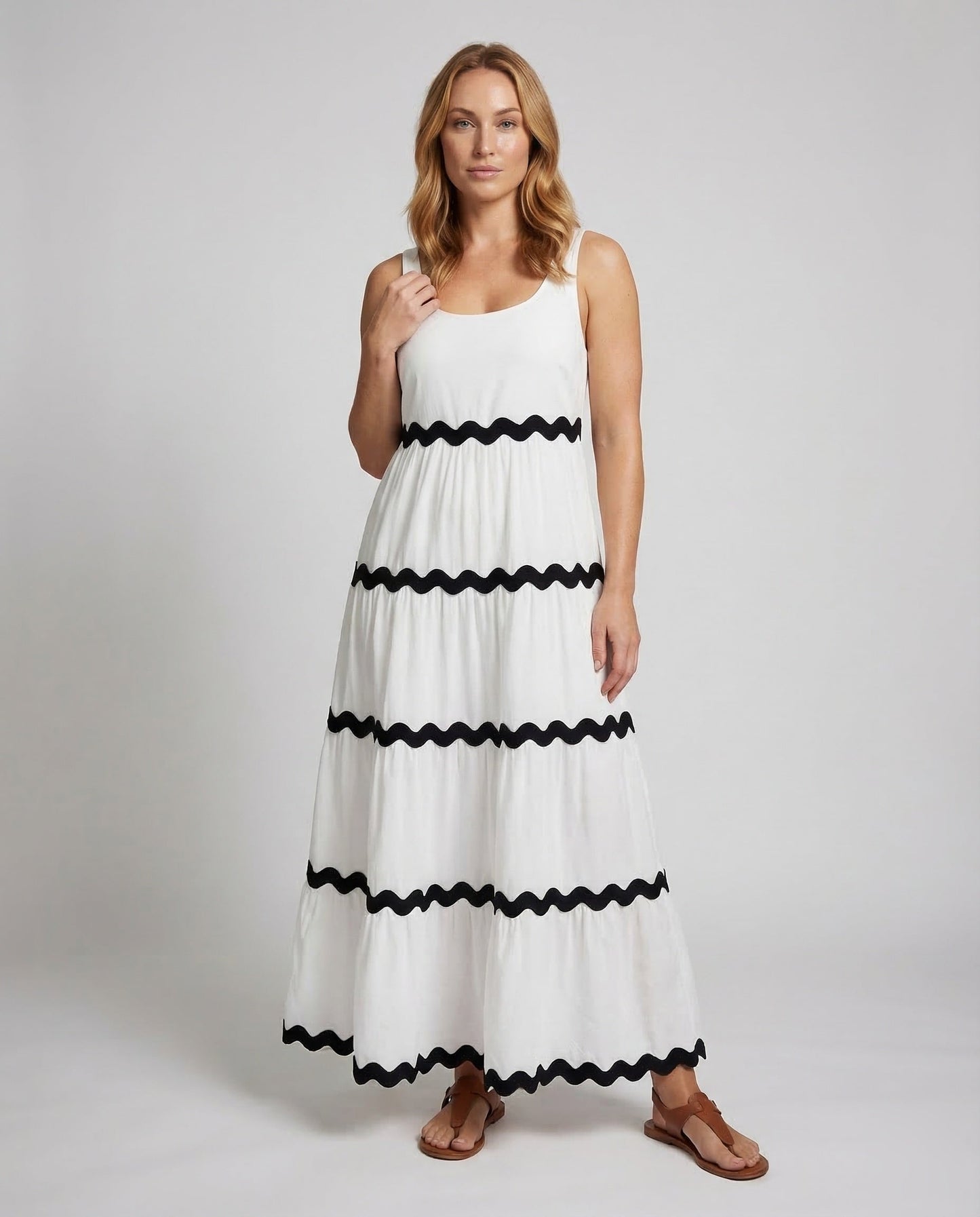 Damen Ärmelloses Maxikleid mit Print - Eveloria