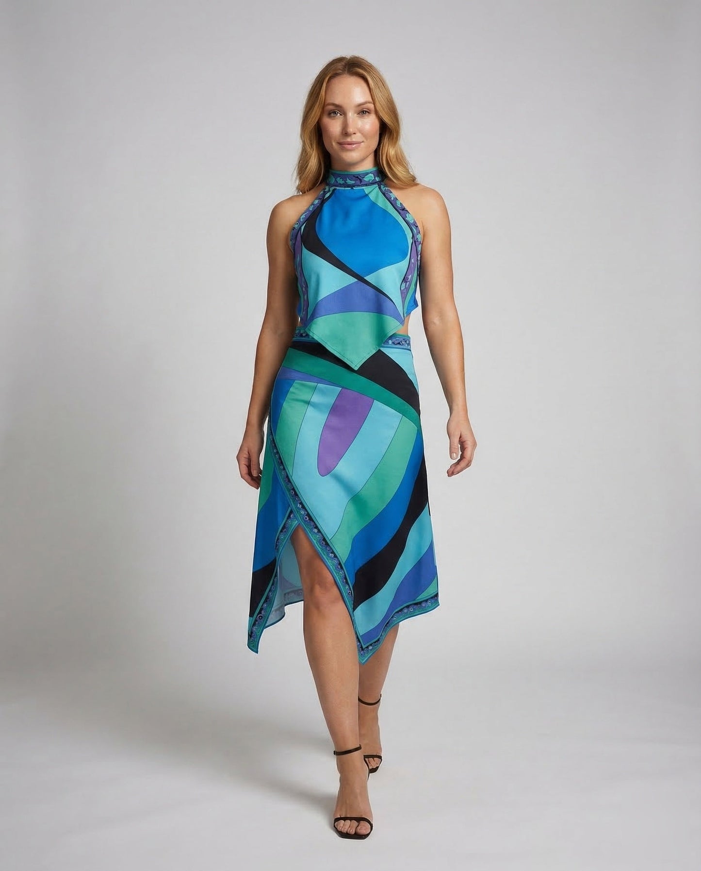 Damen Wickelkleid Asymmetrisch Chiffon - Eveloria