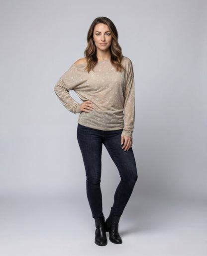 Damen Feinstrick-Shirt mit Sternen - Eveloria