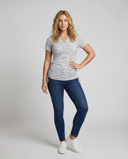 Damen Tunika Gestreiftes Shirt - Eveloria
