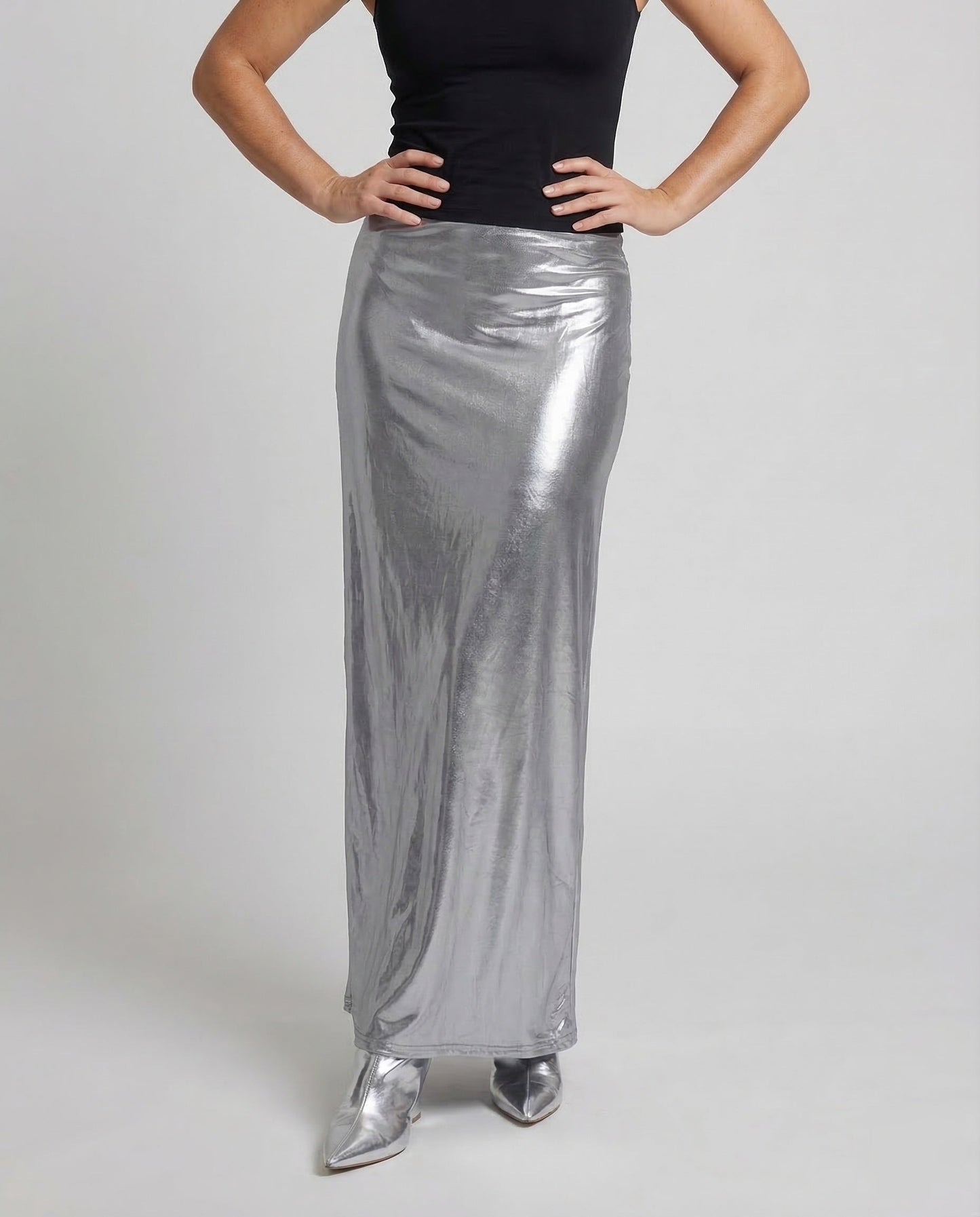 Damen Maxirock aus Satin glänzend - Eveloria