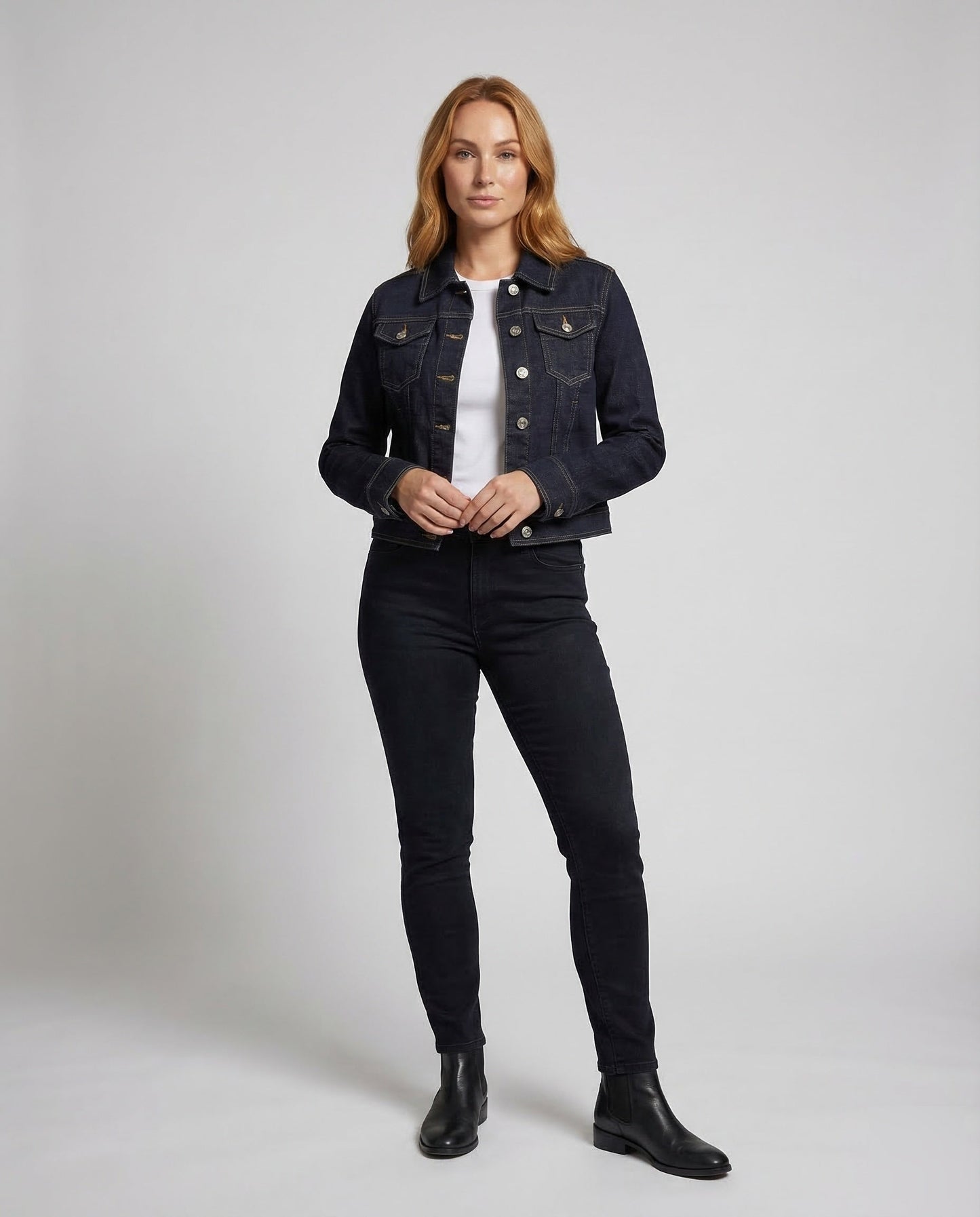 Damen Boxy Jeansjacke Kurz - Eveloria
