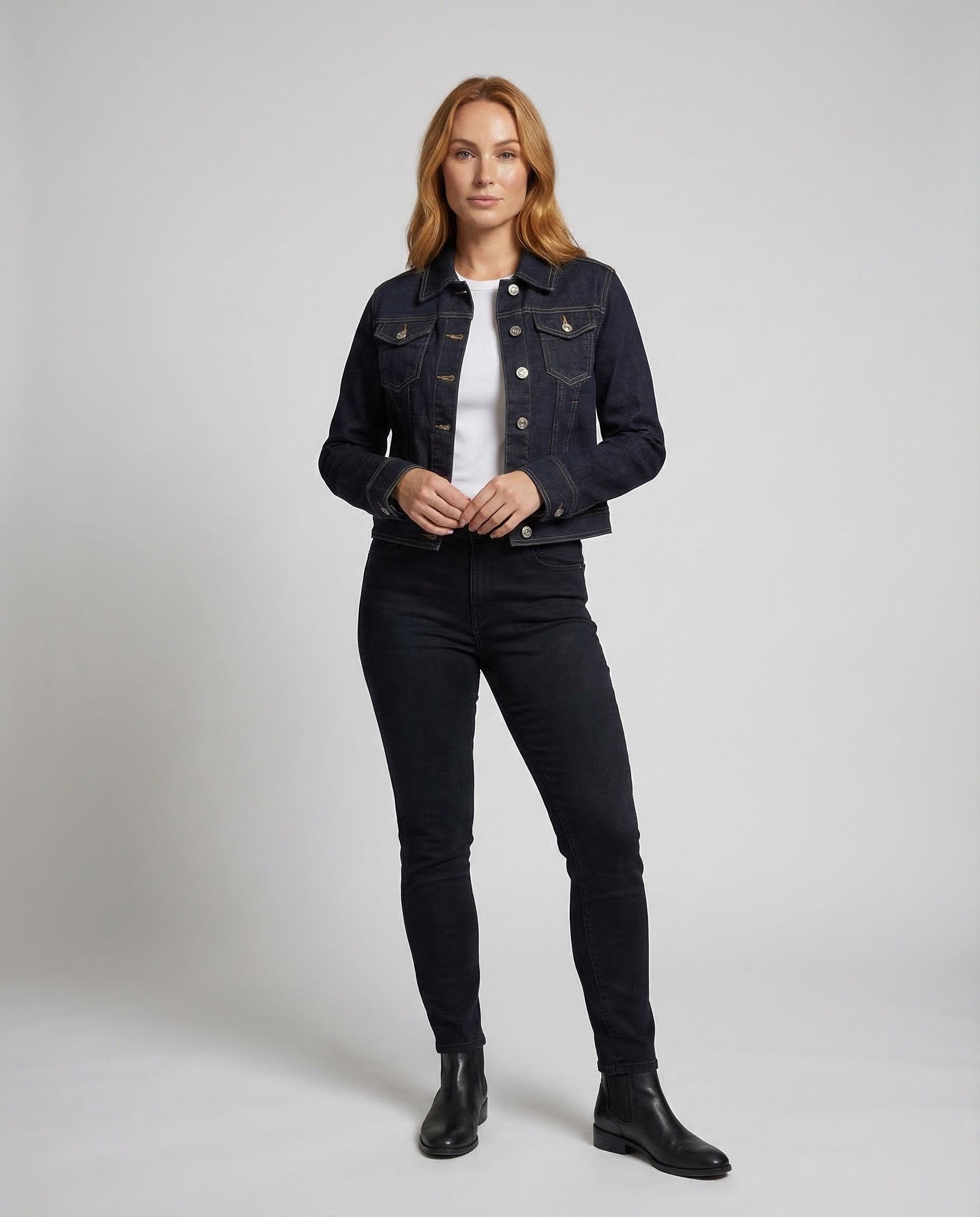 Damen Boxy Jeansjacke Kurz - Eveloria