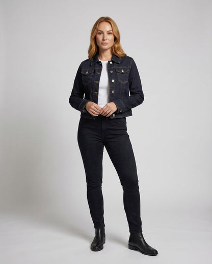 Damen Boxy Jeansjacke Kurz - Eveloria