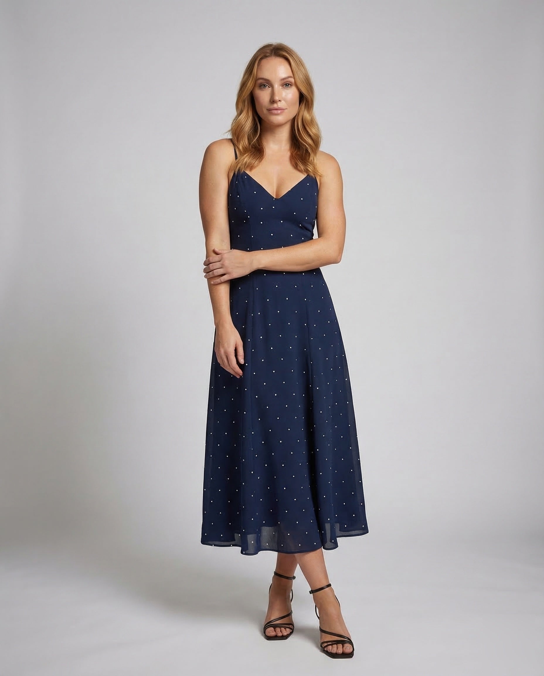 Damen Maxikleid mit Tupfen - Eveloria