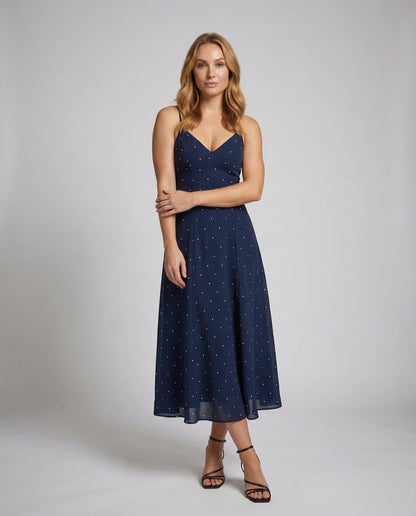 Damen Maxikleid mit Tupfen - Eveloria