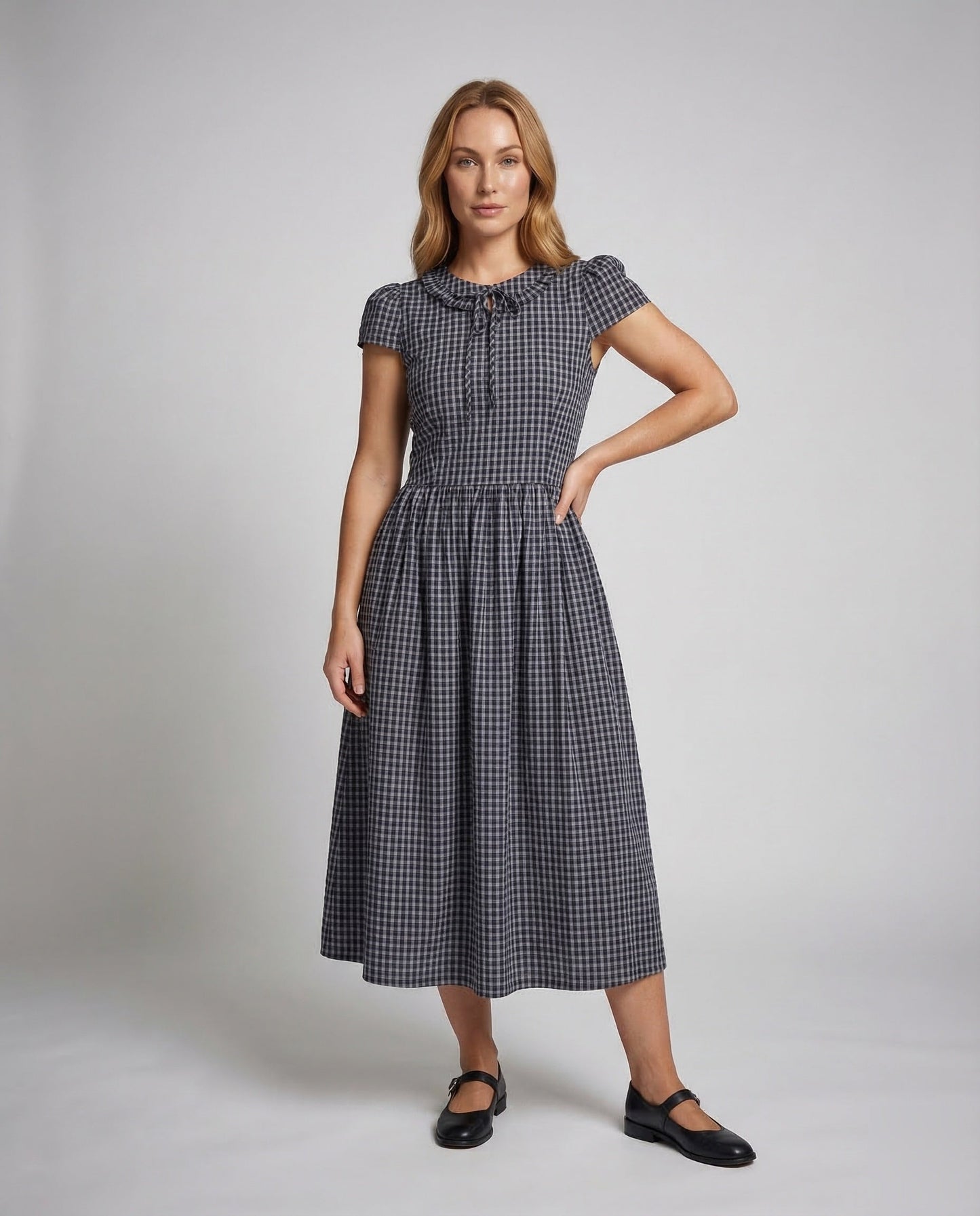 Damen Vichy Midikleid Retro - Eveloria