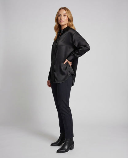 Damen Oversize Satin Bluse - Eveloria