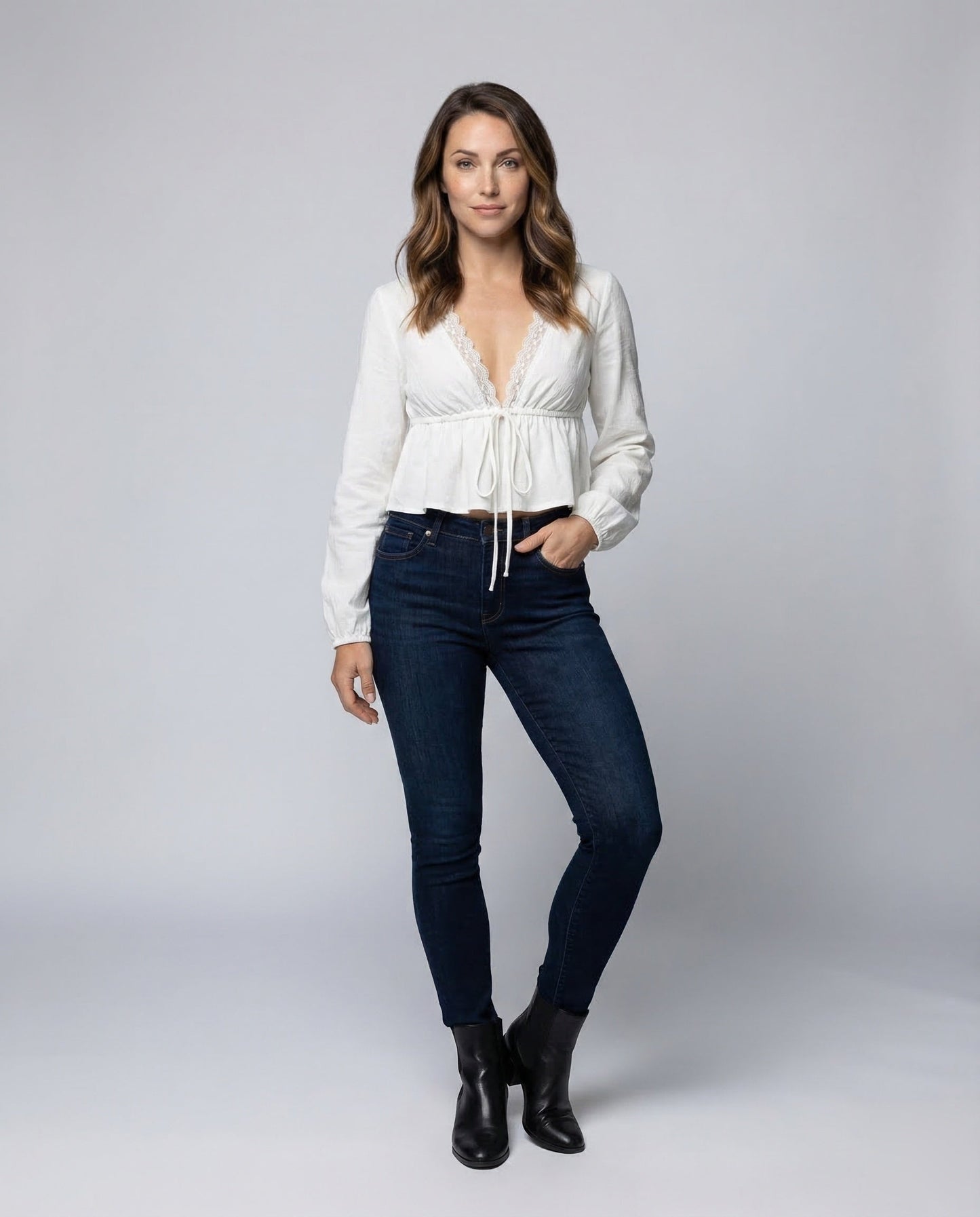 Damen Boho Spitzenbluse - Eveloria