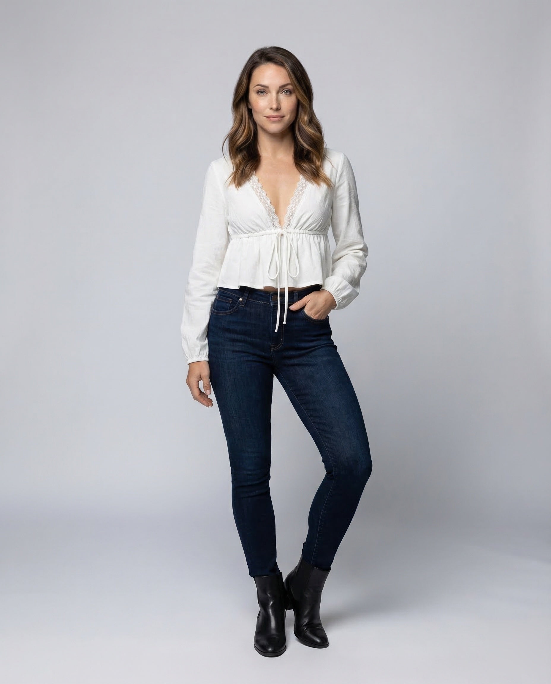 Damen Boho Spitzenbluse - Eveloria