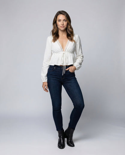 Damen Boho Spitzenbluse - Eveloria