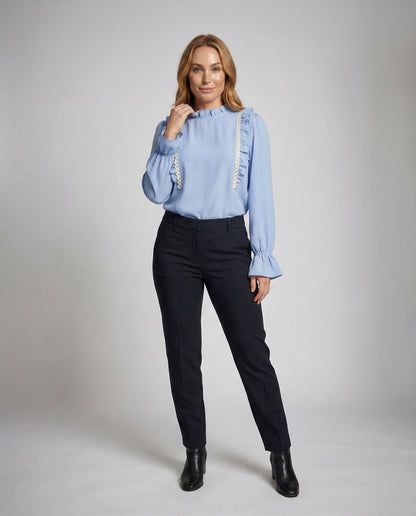 Damen Rüschenbluse aus Spitze Weiß - Eveloria