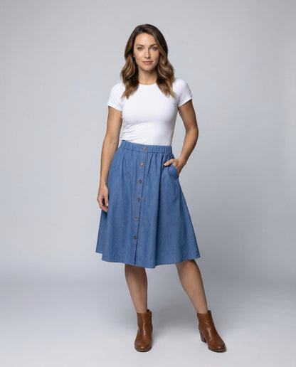 Damen Jeansrock A-Linie - Eveloria