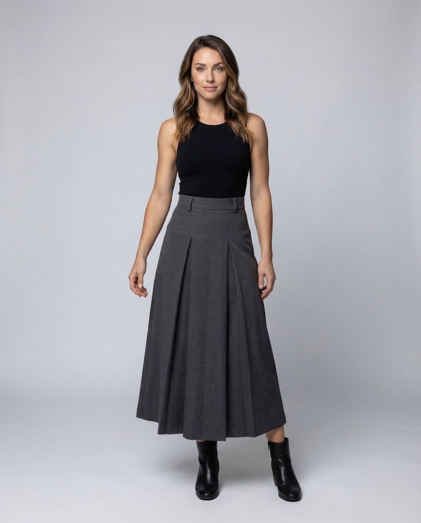 Damen Maxi Plisseerock Kellerfalten - Eveloria