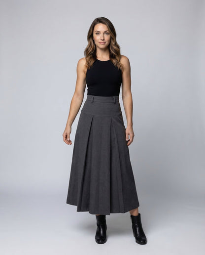Damen Maxi Plisseerock Kellerfalten - Eveloria