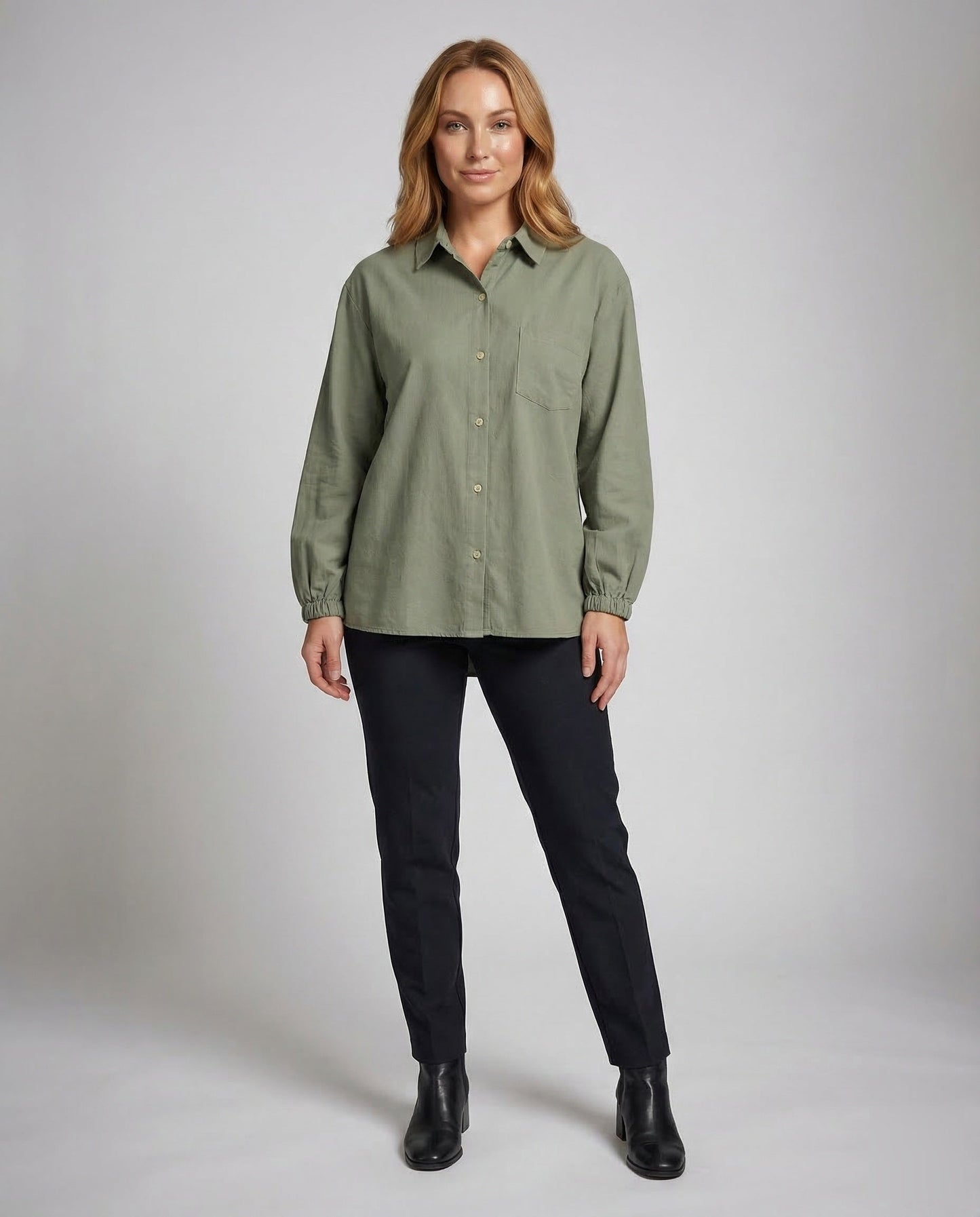 Damen Bluse Viskose Leinen - Eveloria