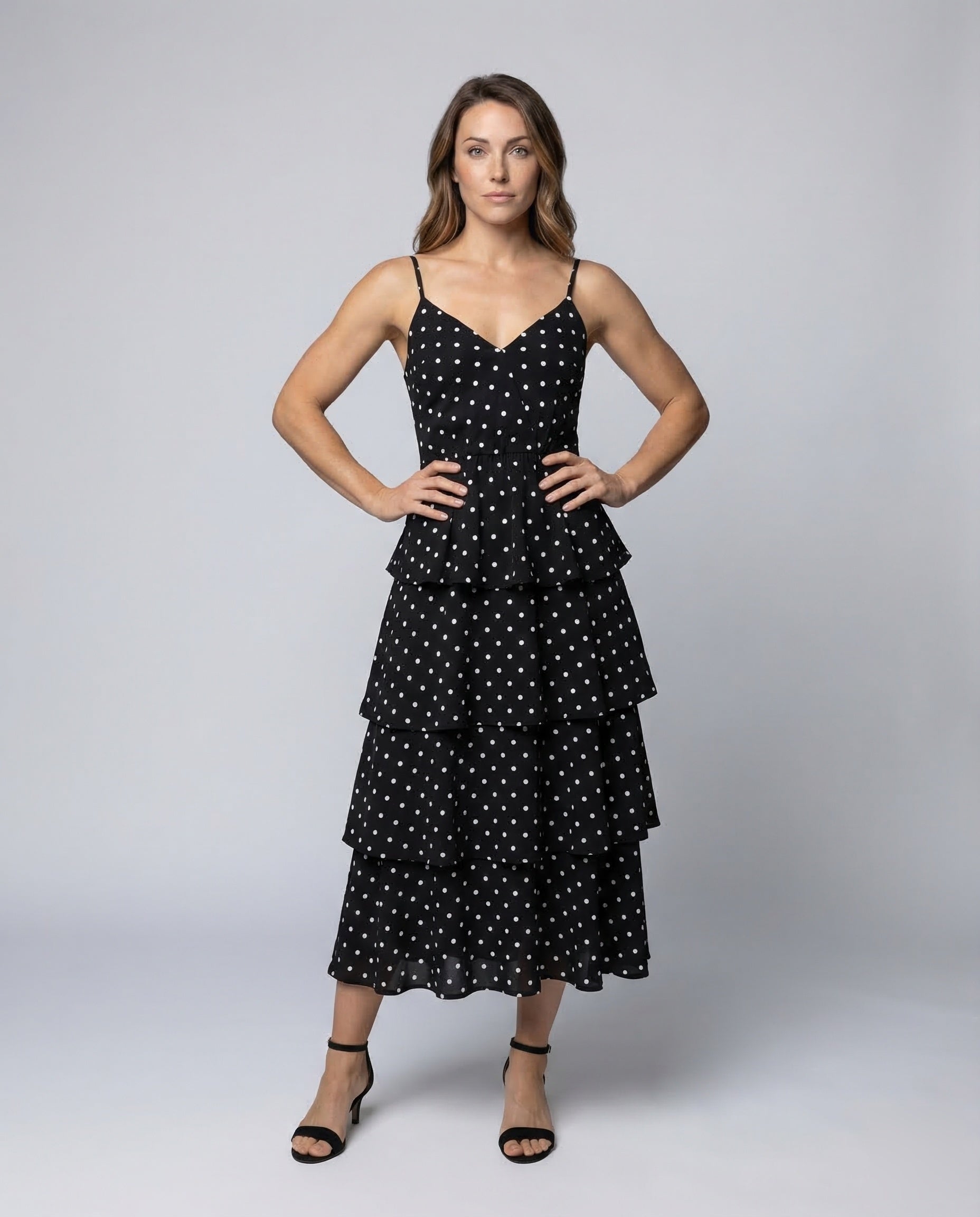 Damen Midikleid mit Punkten - Eveloria