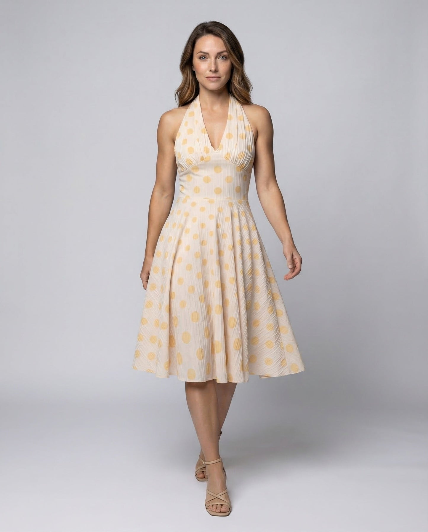 Damen Neckholder Kleid Retro-Stil - Eveloria