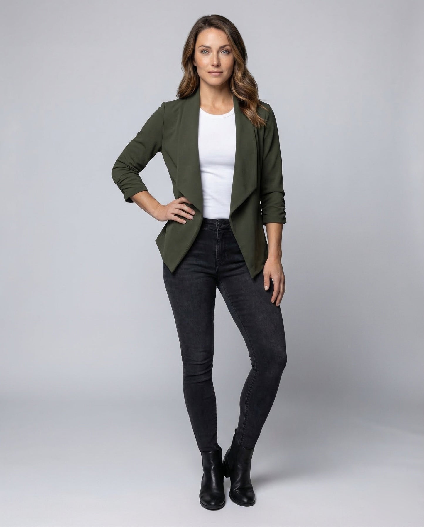 Damen Strickblazer Wasserfall-Design - Eveloria
