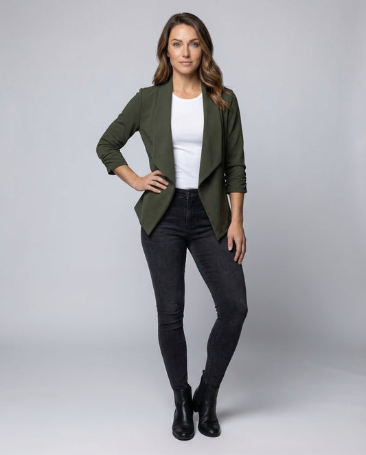 Damen Strickblazer Wasserfall-Design - Eveloria