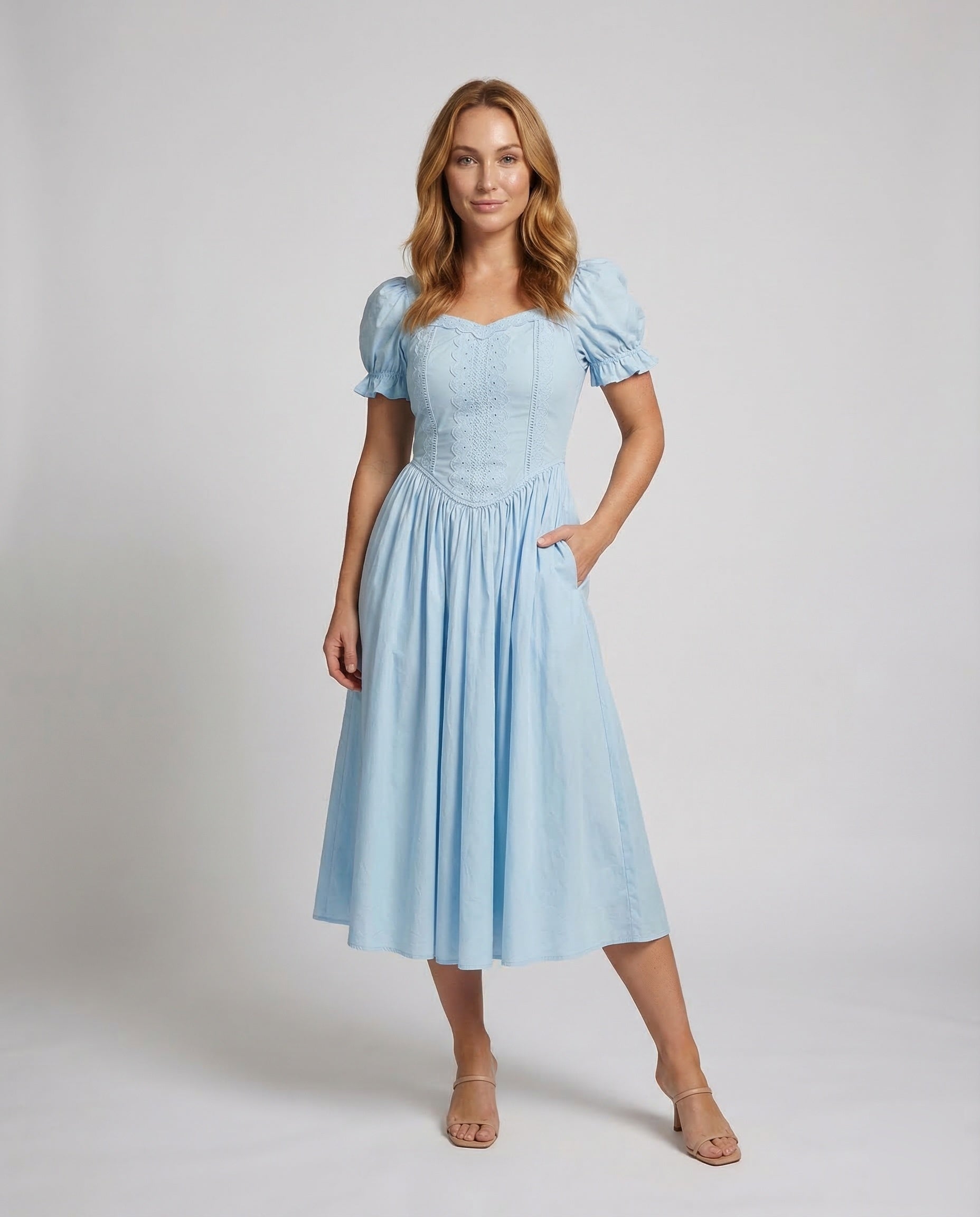 Damen Midikleid mit Korsage Romantisch - Eveloria