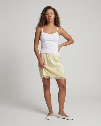 Damen Unterrock aus Satin mit Spitze - Eveloria